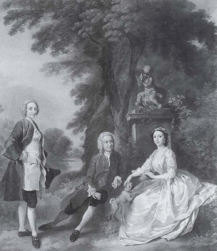 Thomas Gainsborough Jonathan Tyers with his daughter and son-in-law,Elizabeth and John Wood Germany oil painting art